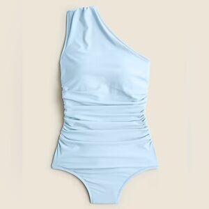 J Crew Blue Mist One-Shoulder Swimsuit